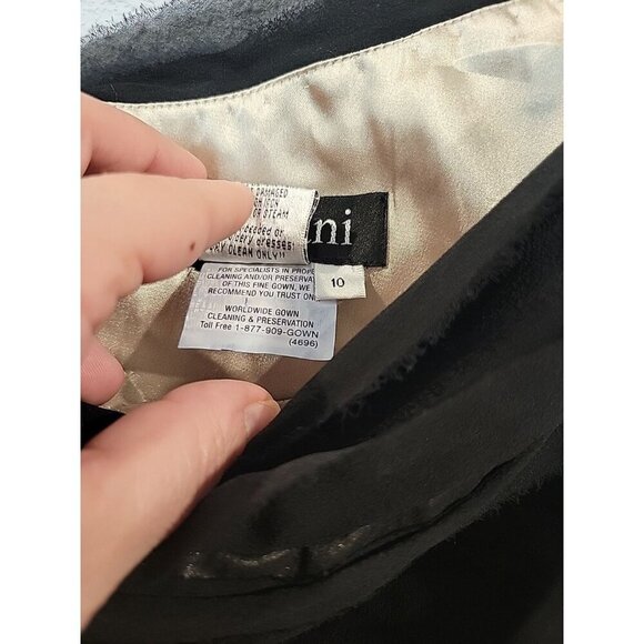 Jovani Women's Mini Dress Layered Silk One Shoulder Formal Black Size‎ 10 - Picture 5 of 6